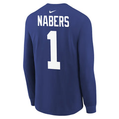 New York Giants Nike Malik Nabers Youth Player Name & Number Long Sleeve T-Shirt