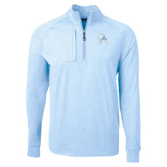 Cleveland Browns Cutter & Buck Raglan Adapt Eco Knit Heather Quarter-Zip Top