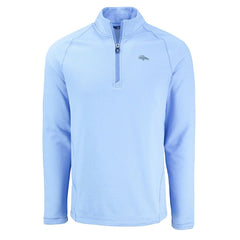 Denver Broncos Cutter & Buck Peshastin Eco Fleece Recycled Raglan Quarter-Zip Top