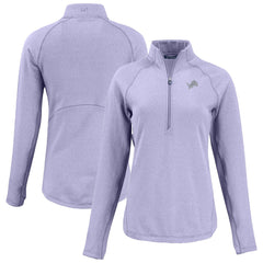 Detroit Lions Cutter & Buck Women's Peshastin Eco Fleece Recycled Half-Zip Top
