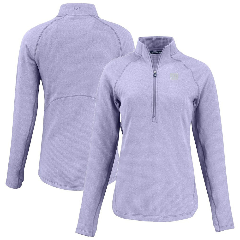 New York Giants Cutter & Buck Women's Peshastin Eco Fleece Recycled Half-Zip Top