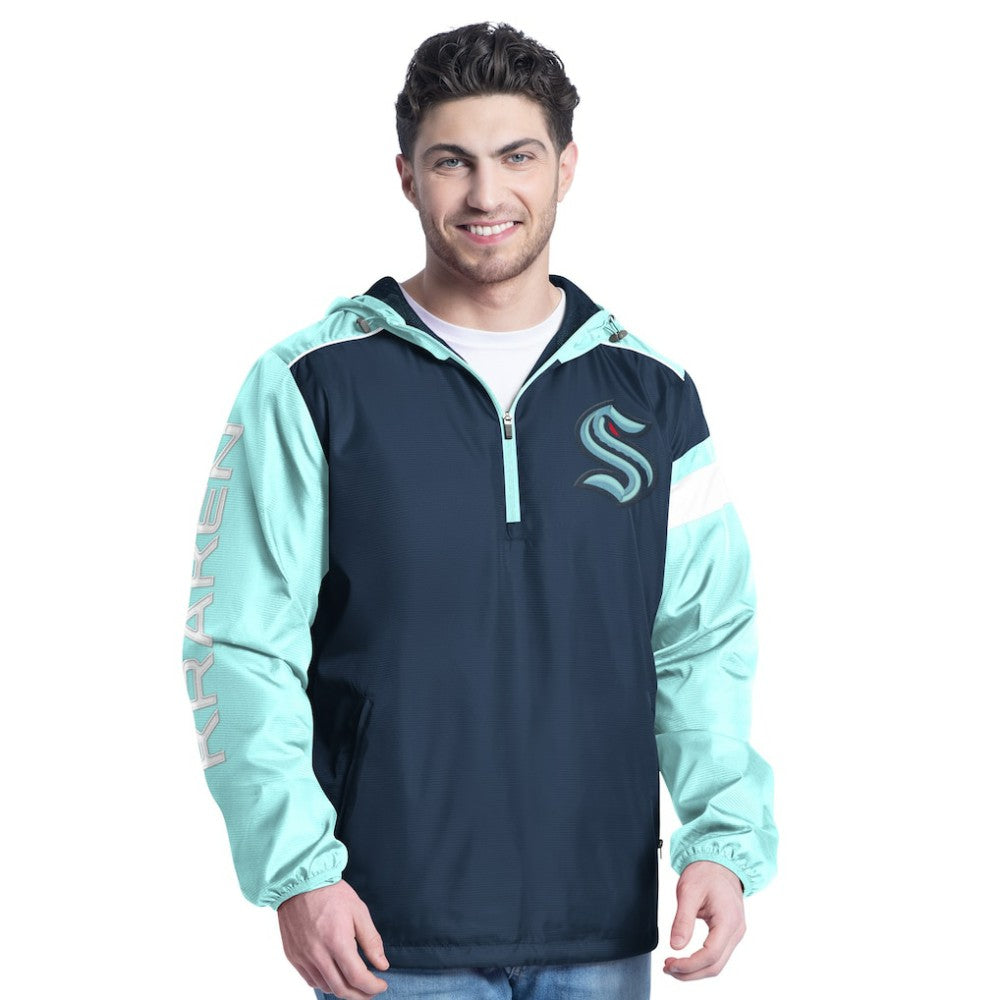 Seattle Kraken G-III Sports by Carl Banks Lateral Half-Zip Hoodie Jacket For Sale