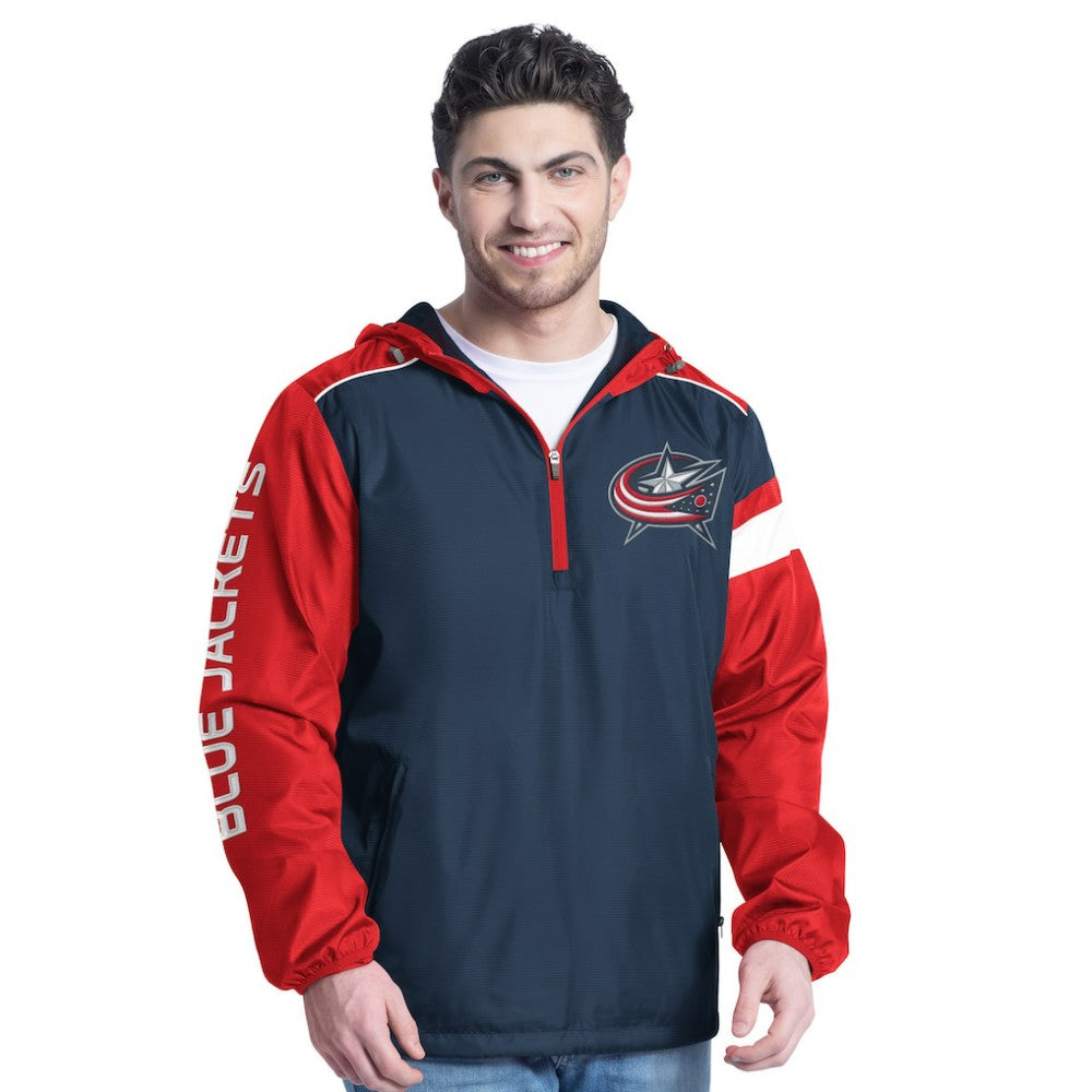 Columbus Blue Jackets G-III Sports by Carl Banks Lateral Half-Zip Hoodie Jacket Discount