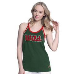 Minnesota Wild G-III 4Her by Carl Banks Women's Curveball Racerback Scoop Neck Slub Tank Top Outlet