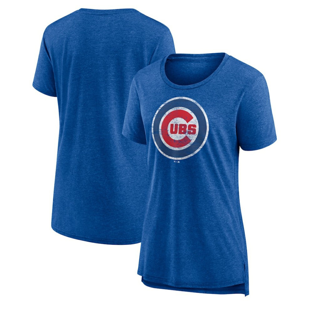 Chicago Cubs Women's Weathered Official Logo Tri-Blend T-Shirt | MLB Discount