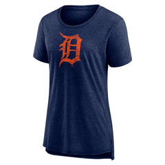 Detroit Tigers Women's Weathered Official Logo Tri-Blend T-Shirt | MLB US