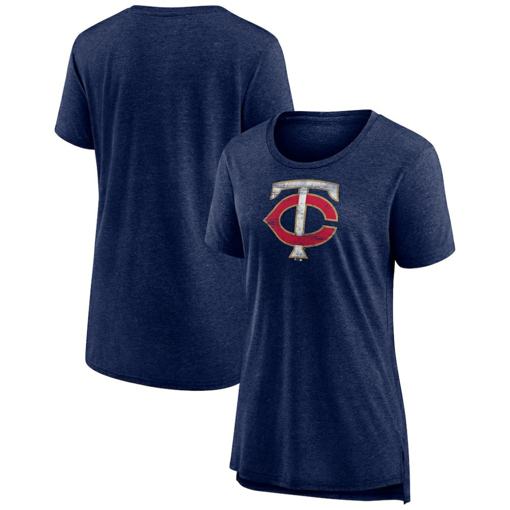 Minnesota Twins Women's Weathered Official Logo Tri-Blend T-Shirt | MLB New