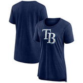 Tampa Bay Rays Women's Weathered Official Logo Tri-Blend T-Shirt | MLB Online