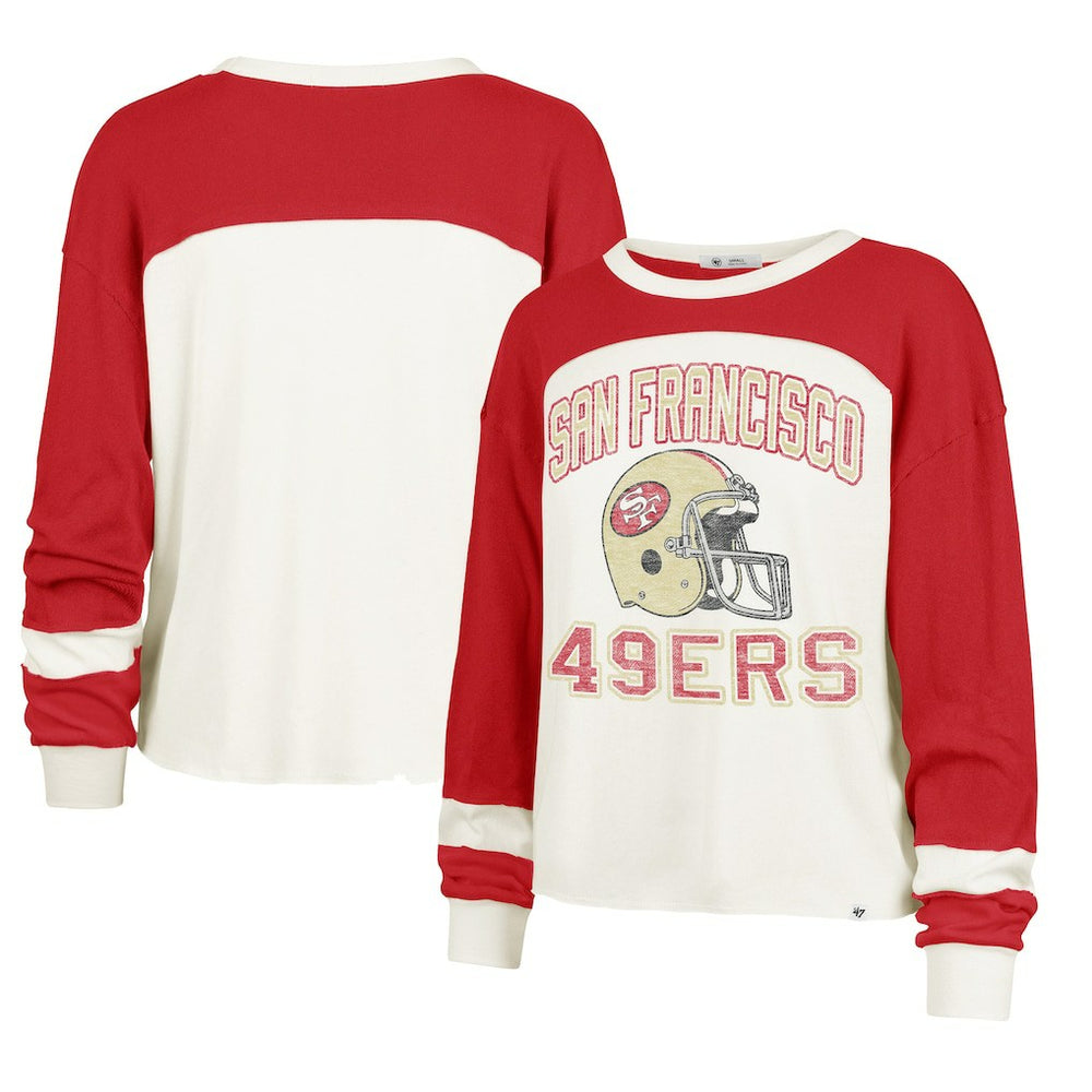 San Francisco 49ers 47 brand '47 Women's Double Header Curve Toni Long Sleeve T-Shirt