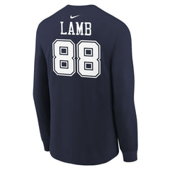 Dallas Cowboys Nike CeeDee Lamb Youth Player Name & Number Long Sleeve T-Shirt