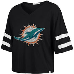 Miami Dolphins 47 brand '47 Women's Premier Scout Cropped V-Neck T-Shirt