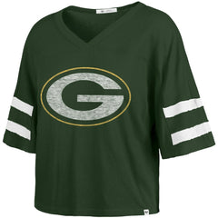 Green Bay Packers 47 brand '47 Women's Premier Scout Cropped V-Neck T-Shirt