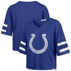 Indianapolis Colts 47 brand '47 Women's Premier Scout Cropped V-Neck T-Shirt