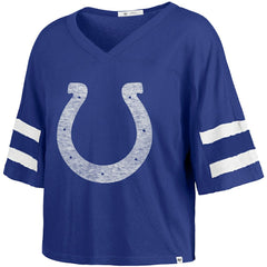 Indianapolis Colts 47 brand '47 Women's Premier Scout Cropped V-Neck T-Shirt
