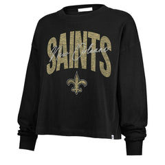 New Orleans Saints 47 brand '47 Women's Muse Sydney Long Sleeve Cropped T-Shirt