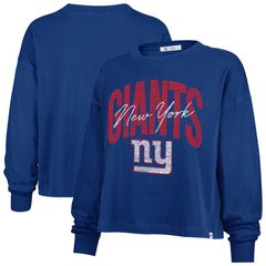 New York Giants 47 brand '47 Women's Muse Sydney Long Sleeve Cropped T-Shirt