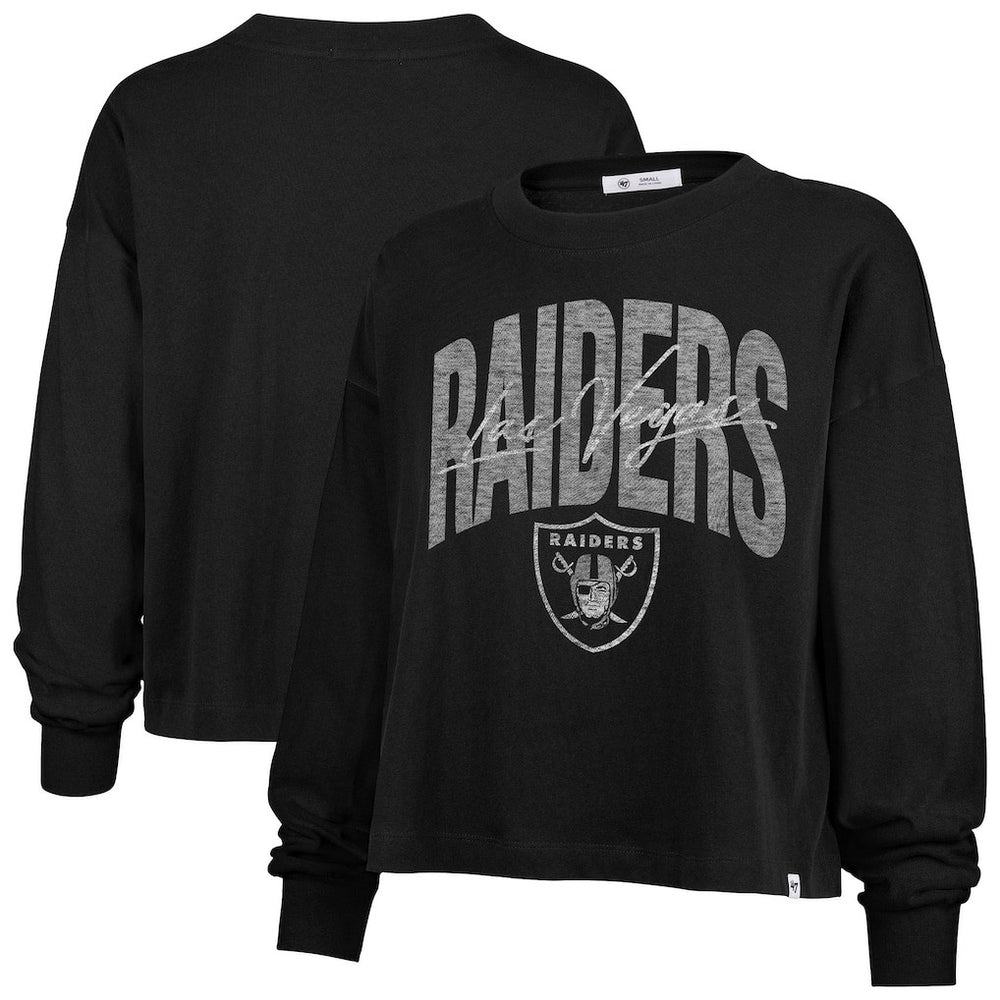 Las Vegas Raiders 47 brand '47 Women's Muse Sydney Long Sleeve Cropped T-Shirt