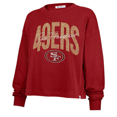 San Francisco 49ers 47 brand '47 Women's Muse Sydney Long Sleeve Cropped T-Shirt