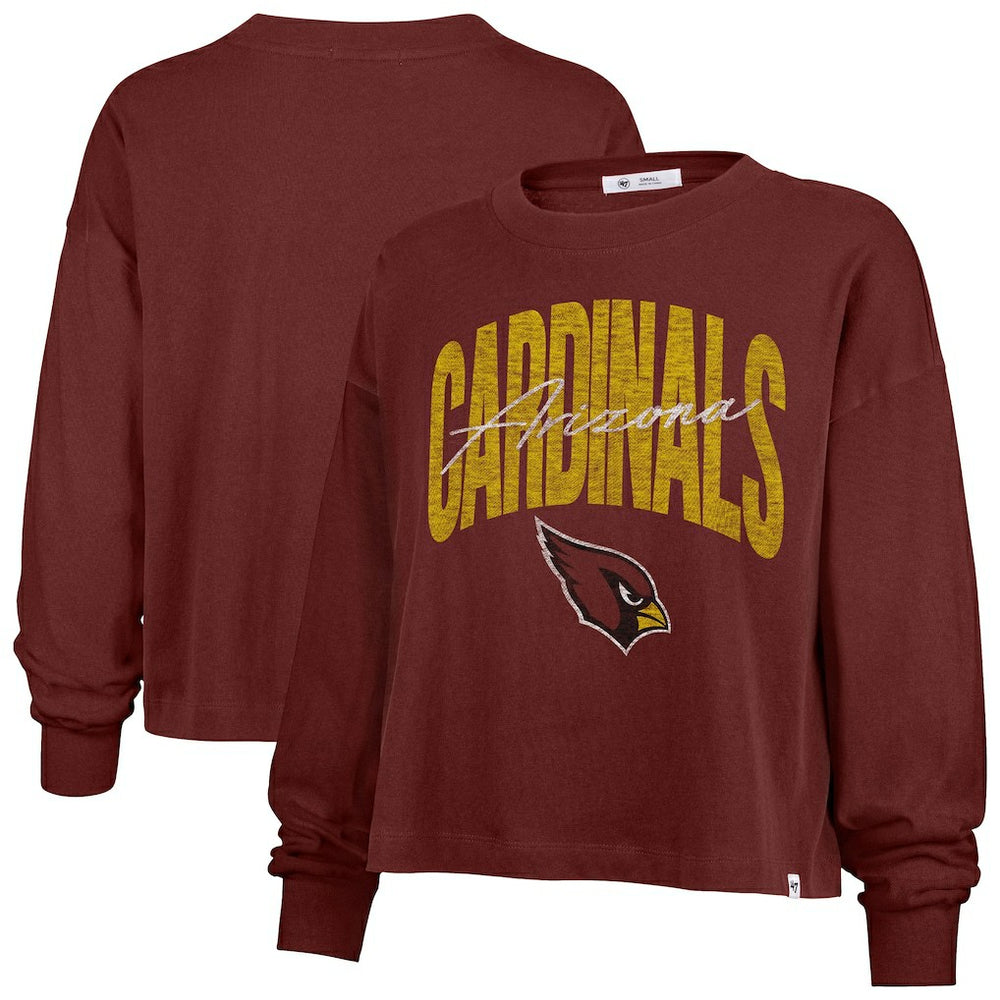 Arizona Cardinals 47 brand '47 Women's Muse Sydney Long Sleeve Cropped T-Shirt