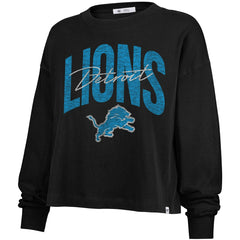 Detroit Lions 47 brand '47 Women's Muse Sydney Long Sleeve Cropped T-Shirt