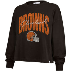 Cleveland Browns 47 brand '47 Women's Muse Sydney Long Sleeve Cropped T-Shirt