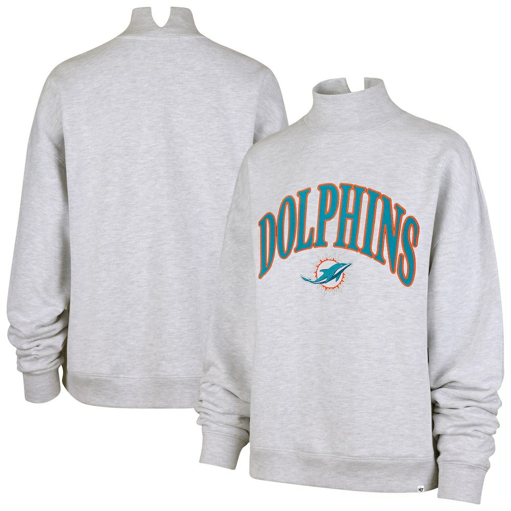 Miami Dolphins 47 brand '47 Women's Vantage Mock Neck Pullover Sweatshirt