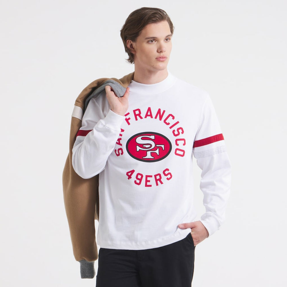 San Francisco 49ers x Todd Snyder Premium Jersey Mock Neck Tee - White discount