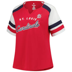 St. Louis Cardinals Profile Women's Plus Sized Arched Notch Neck T-Shirt | MLB For sale