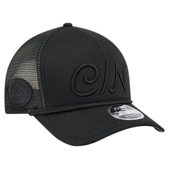 Cincinnati Reds New Era City Initial 9FORTY A-Frame M-Crown Adjustable Trucker Hat | MLB Outlet