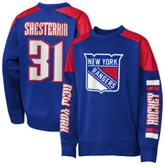 Igor Shesterkin New York Rangers Outerstuff Youth Best Defense Name & Number Crewneck Sweatshirt For Sale