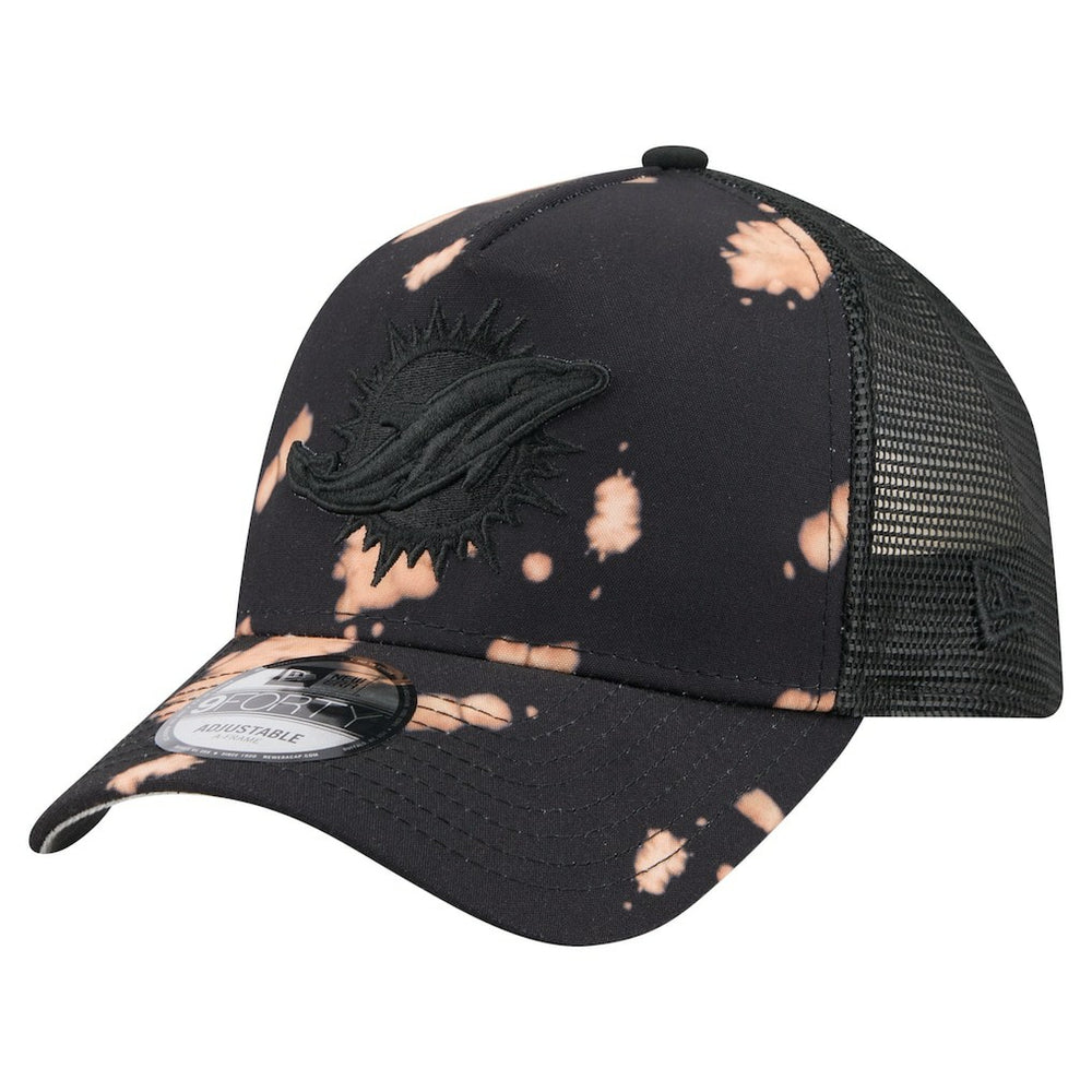 Miami Dolphins New Era Bleached 9FORTY A-Frame Adjustable Hat
