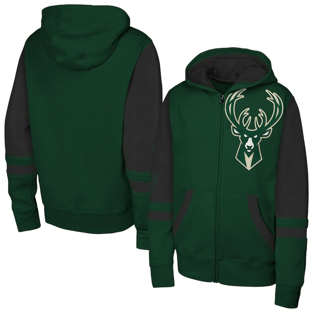 Milwaukee Bucks Outerstuff Youth Straight to the League Full-Zip Hoodie Online