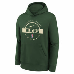 Milwaukee Bucks Youth 2025/26 Club Fleece Practice Hoodie New