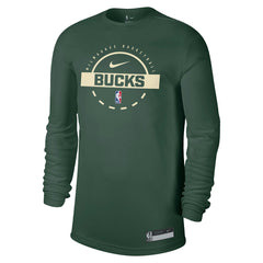 Milwaukee Bucks 2025/26 On-Court Flare Dri-FIT Practice Long Sleeve Tri-Blend T-Shirt On Sale