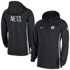 Brooklyn Nets Authentic On Court Zone Quarter-Zip Dri-FIT Hoodie Jacket On Sale