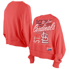 St. Louis Cardinals New Era Women's Boxy Mineral Wash Dolmen Sleeve Cropped Sweatshirt | MLB Discount
