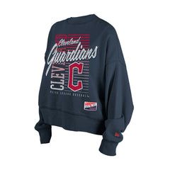 Cleveland Guardians New Era Women's Boxy Mineral Wash Dolmen Sleeve Cropped Sweatshirt | MLB Discount