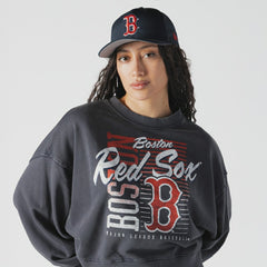 Boston Red Sox New Era Women's Boxy Mineral Wash Dolmen Sleeve Cropped Sweatshirt | MLB Outlet