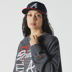 Atlanta Braves New Era Women's Boxy Mineral Wash Dolmen Sleeve Cropped Sweatshirt | MLB Online