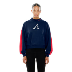 Atlanta Braves New Era Women's Mock Neck Balloon Sleeve Sweatshirt | MLB New