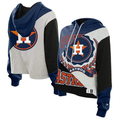Houston Astros New Era Women's Upcycled Color Block Cropped Boxy Hoodie | MLB Shop