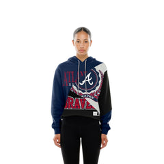 Atlanta Braves New Era Women's Upcycled Color Block Cropped Boxy Hoodie | MLB US