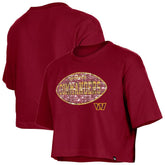 Washington Commanders New Era Girl's Flip Sequin Boxy T-Shirt