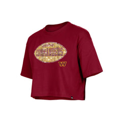 Washington Commanders New Era Girl's Flip Sequin Boxy T-Shirt