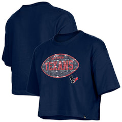 Houston Texans New Era Girl's Flip Sequin Boxy T-Shirt