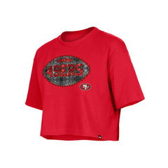 San Francisco 49ers New Era Girl's Flip Sequin Boxy T-Shirt