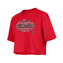 Tampa Bay Buccaneers New Era Girl's Flip Sequin Boxy T-Shirt