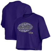 Baltimore Ravens New Era Girl's Flip Sequin Boxy T-Shirt