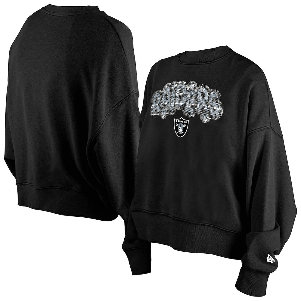 Las Vegas Raiders New Era Girl's Flip Sequin Sweatshirt