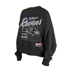 Baltimore Ravens New Era Women's Oversized Throwback Mineral Wash Crew Neck Sweatshirt